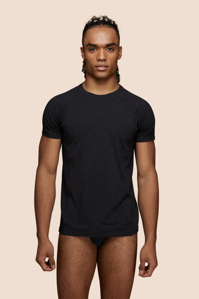 Pétrone T-shirt sport tencel gris anthracite homme