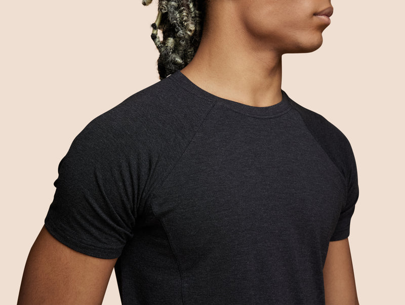 Pétrone T-shirt sport tencel gris anthracite homme zoom#couleur_gris-anthracite