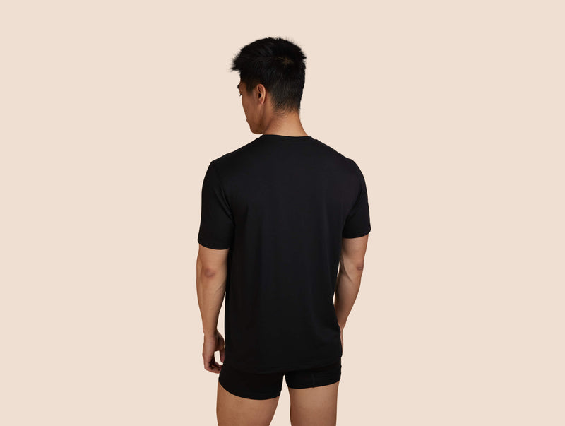 Pétrone T-shirt droit sport tencel noir homme#couleur_noir