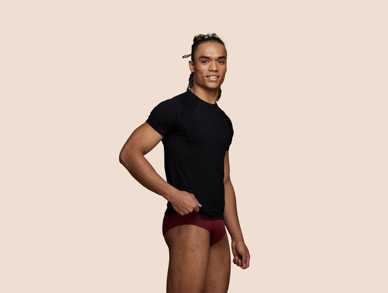 Pétrone T-shirt sport tencel noir homme trois quart#couleur_noir
