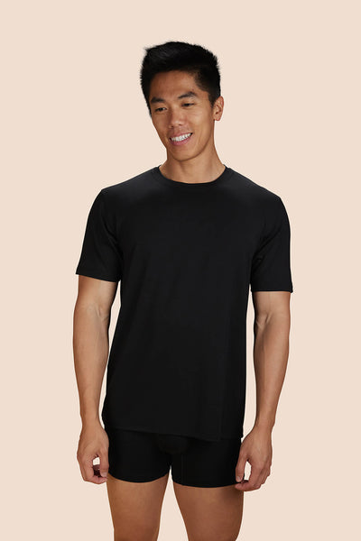 Pétrone T-shirt droit sport tencel noir homme
