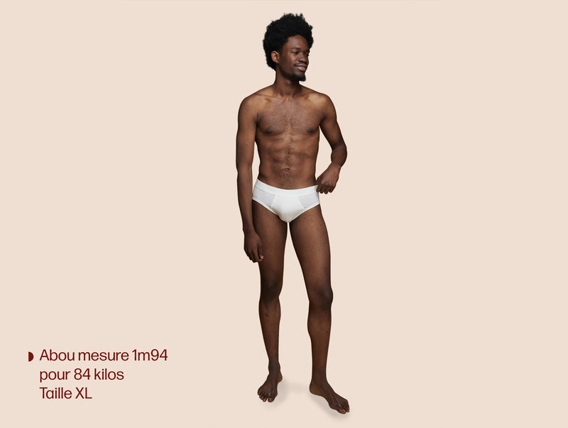 Pétrone slip coton biologique Tencel blanc crème homme#couleur_blanc-crème