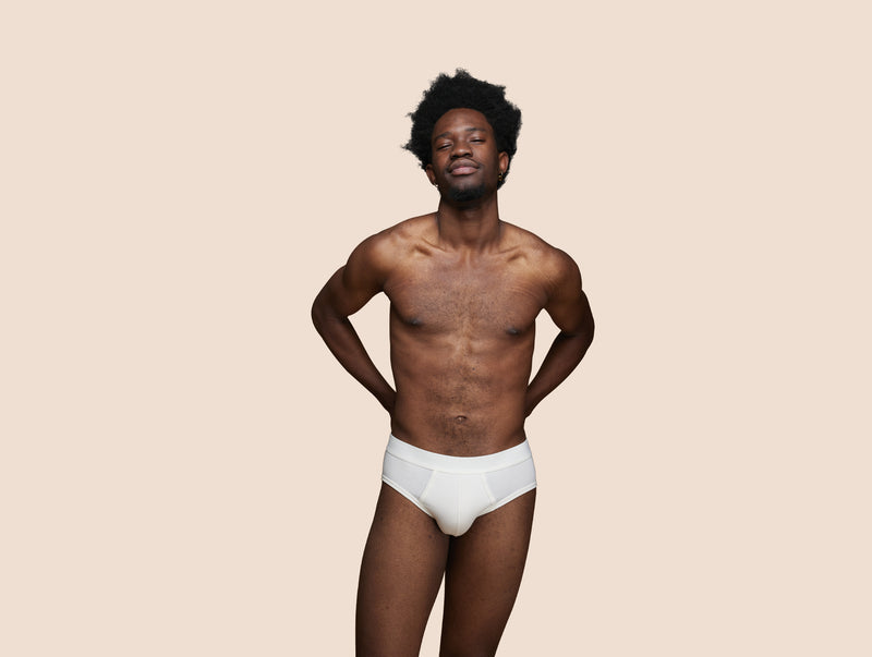 Pétrone slip coton biologique Tencel blanc crème homme#couleur_blanc-crème