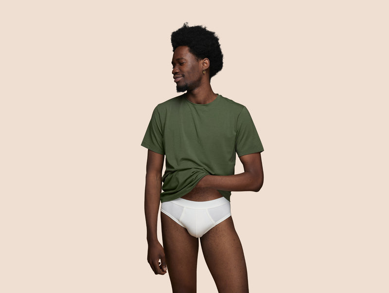 Pétrone slip coton biologique Tencel blanc crème homme#couleur_blanc-crème