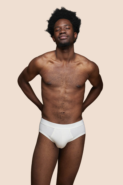Pétrone slip coton biologique Tencel blanc crème homme