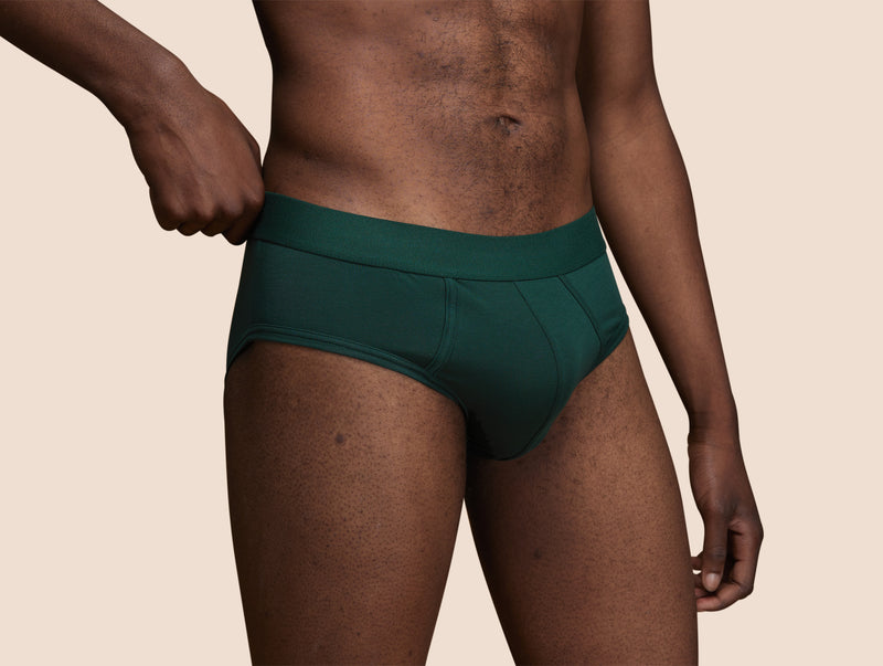 Pétrone slip coton biologique tencel vert bouteille homme#couleur_vert-bouteille