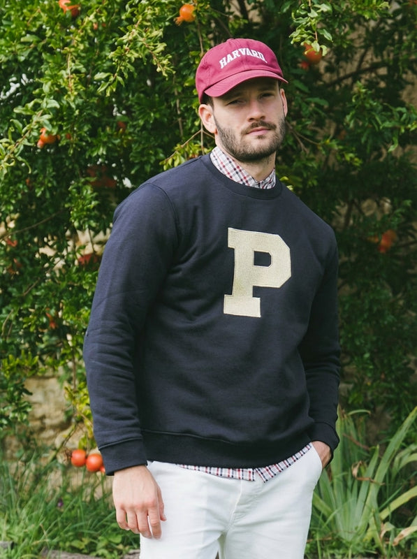 Pétrone sweat homme Tencel coton bio bleu marine #couleur_bleu-marine