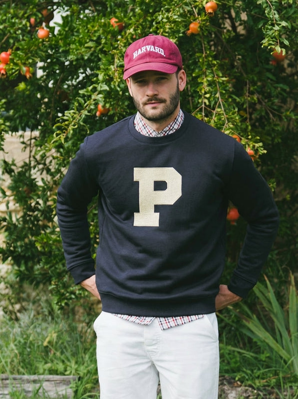 Pétrone sweat homme Tencel coton bio bleu marine #couleur_bleu-marine