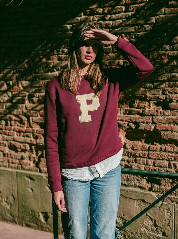 Pétrone sweat homme Tencel coton bio bordeaux foncé #couleur_bordeaux-foncé