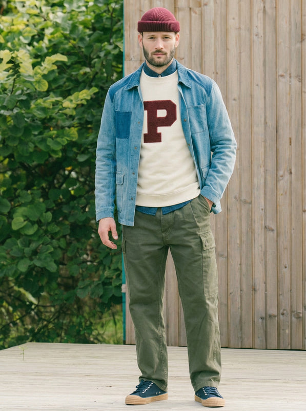 Pétrone sweat homme Tencel coton bio écru #couleur_écru