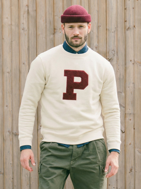 Pétrone sweat homme Tencel coton bio écru #couleur_écru