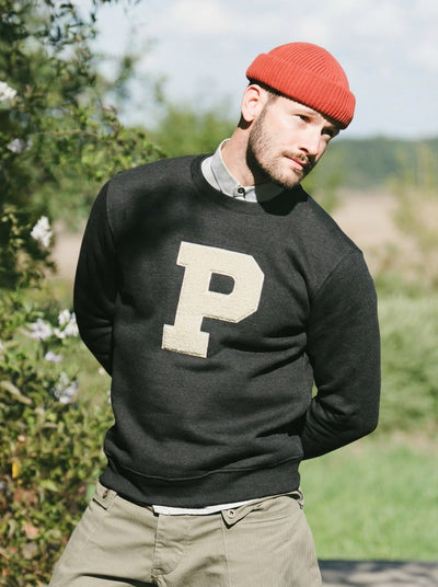 Pétrone sweat homme Tencel coton bio gris anthracite #couleur_gris-anthracite-chiné