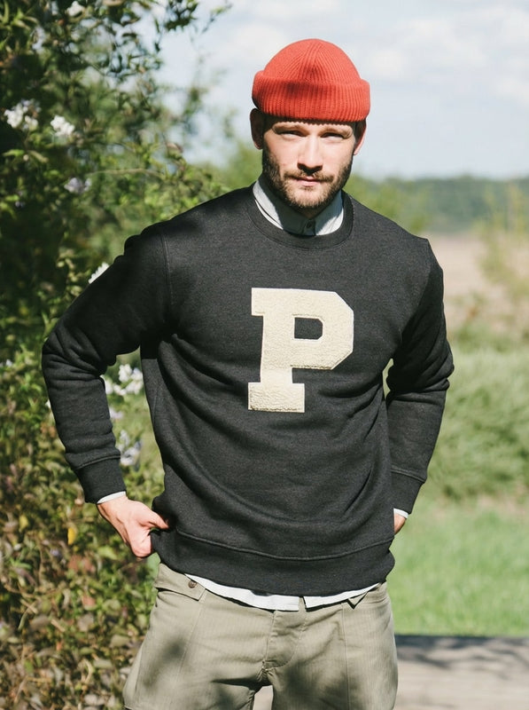 Pétrone sweat homme Tencel coton bio gris anthracite #couleur_gris-anthracite-chiné