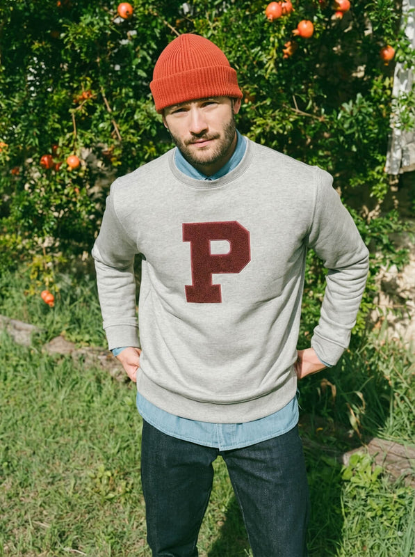 Pétrone sweat homme Tencel coton bio gris clair #couleur_gris-chiné-clair