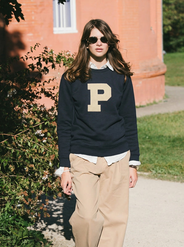 Pétrone sweat homme Tencel coton bio bleu marine #couleur_bleu-marine