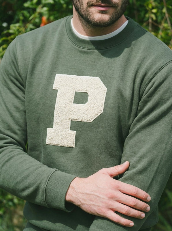 Pétrone sweat homme Tencel coton bio vert kaki #couleur_vert-kaki