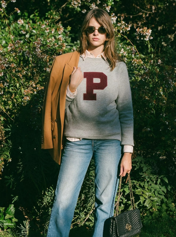 Pétrone sweat homme Tencel coton bio gris clair #couleur_gris-chiné-clair