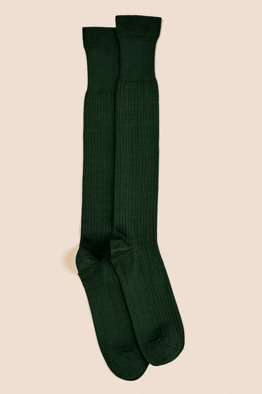 Pétrone mi-bas fil d’Écosse vert bouteille homme