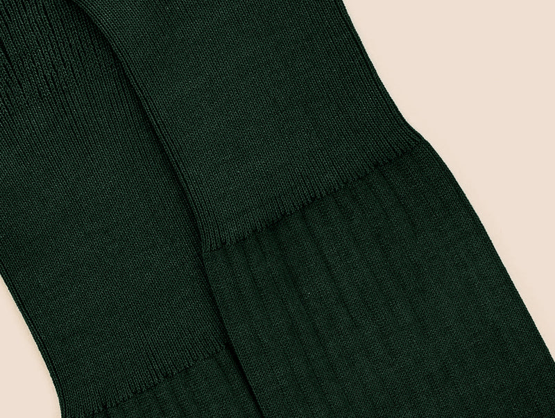 Pétrone mi-bas fil d’Écosse vert bouteille homme#couleur_vert-bouteille
