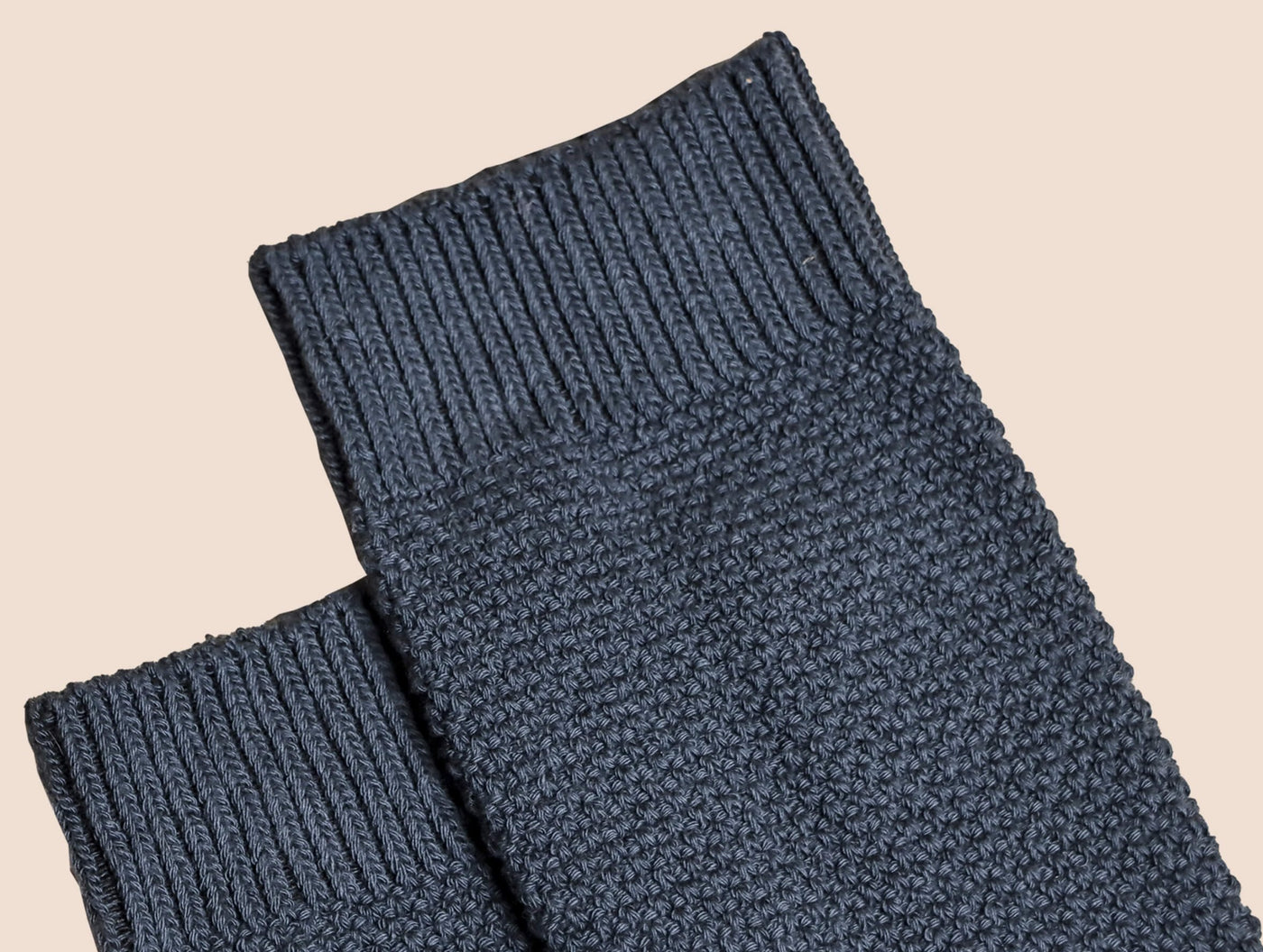 Pétrone chaussettes gaufrées chaudes coton épais bleu acier homme#couleur_bleu-acier