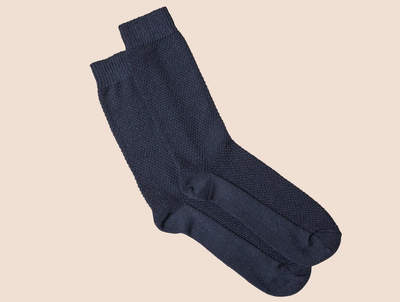 Pétrone chaussettes gaufrées chaudes coton épais bleu marine homme#couleur_bleu-marine