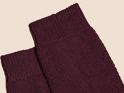 Pétrone chaussettes gaufrées chaudes coton épais bordeaux foncé homme#couleur_bordeaux-foncé