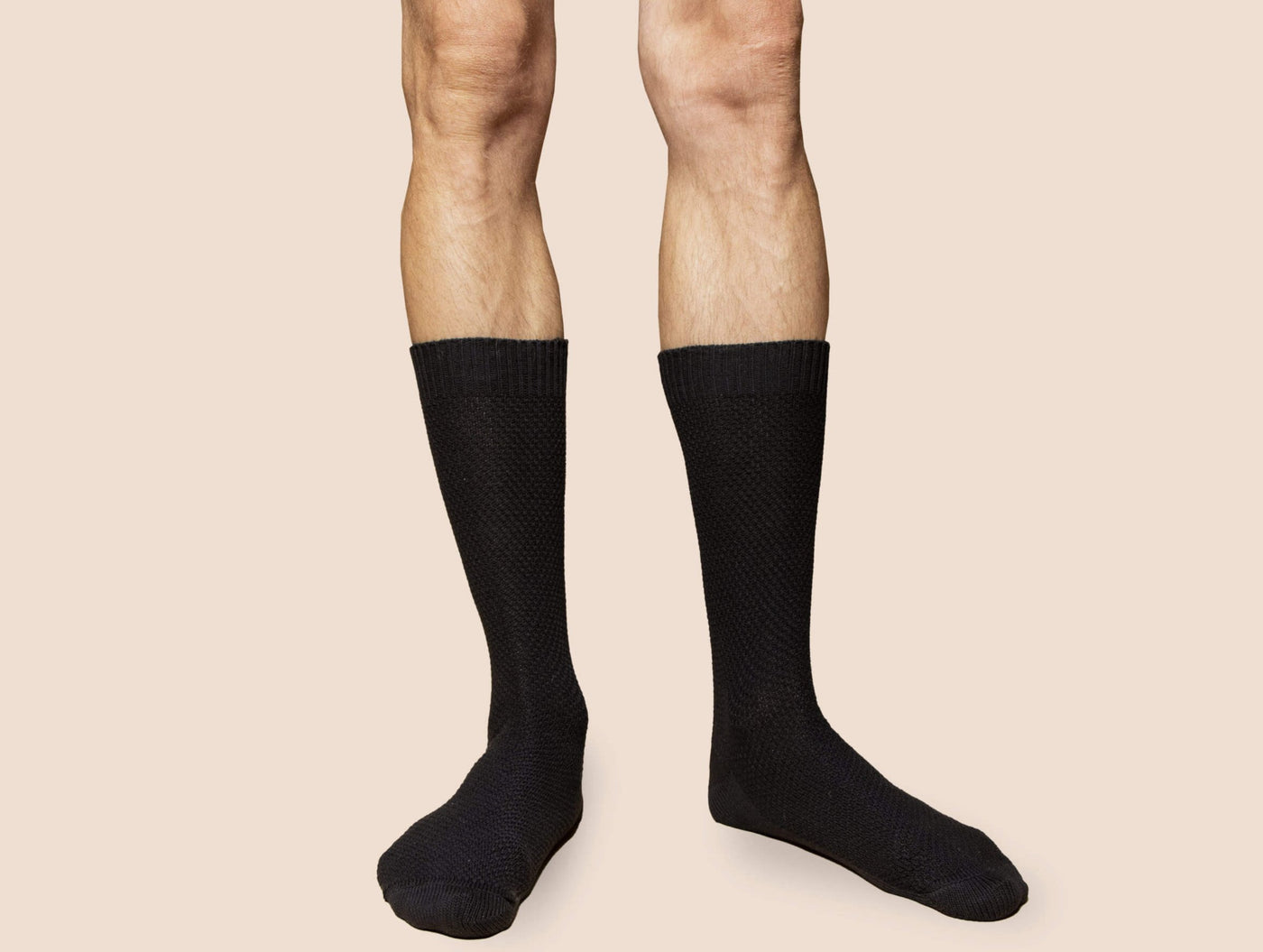 Pétrone chaussettes gaufrées chaudes coton épais noir homme#couleur_noir