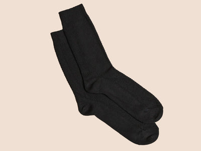 Pétrone chaussettes gaufrées chaudes coton épais noir homme#couleur_noir