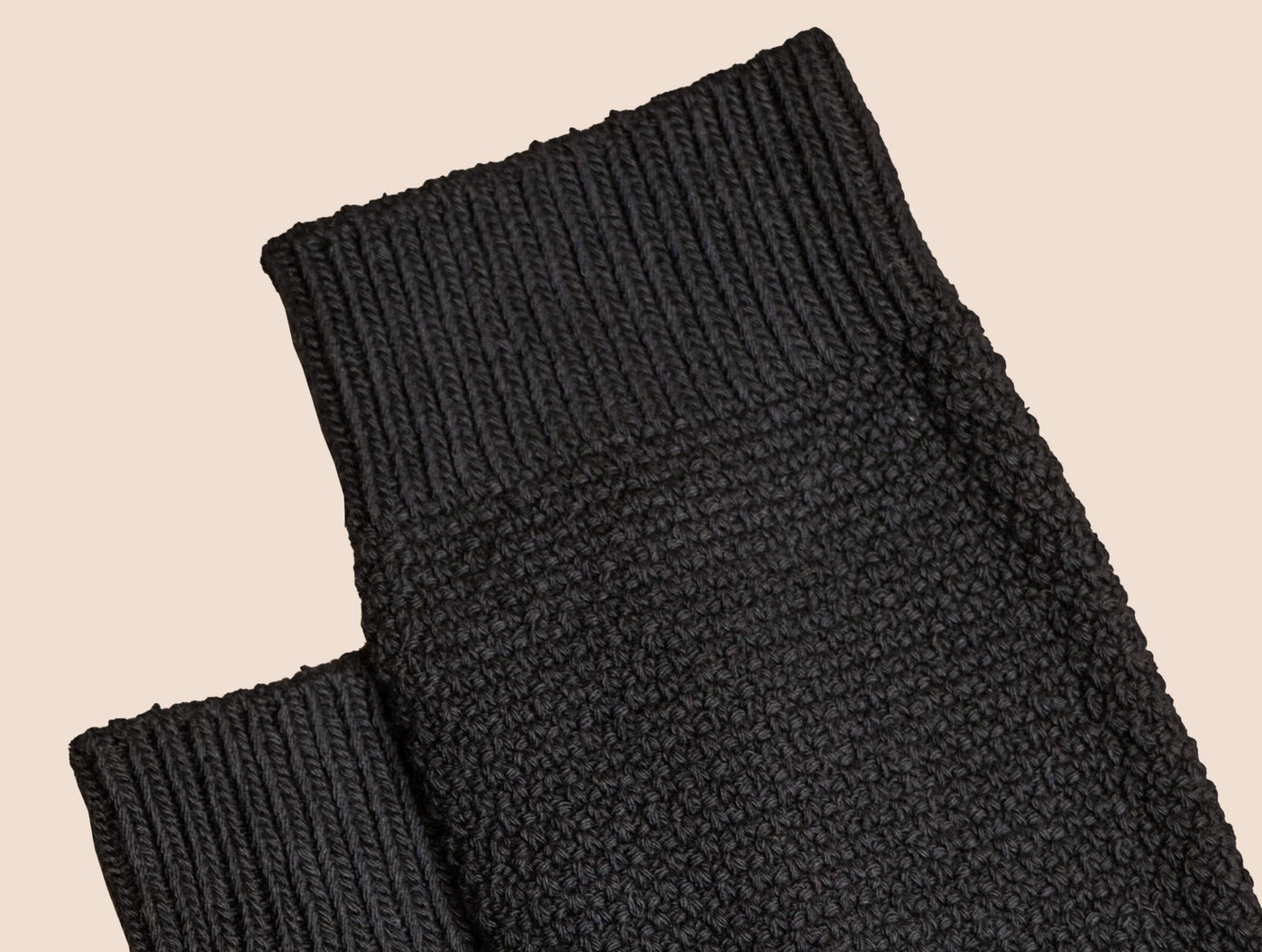 Pétrone chaussettes gaufrées chaudes coton épais noir homme#couleur_noir