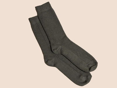 Pétrone chaussettes gaufrées chaudes coton épais vert kaki homme#couleur_vert-kaki