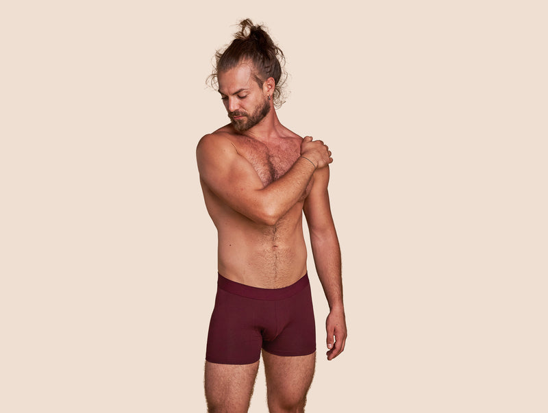Pétrone boxer coton bio bordeaux foncé homme#couleur_bordeaux-foncé