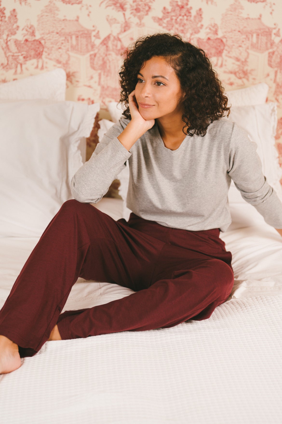 Ensemble de pyjama coton biologique tencel lyocell femme#