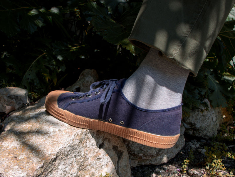 Petrone-chaussettes-lin-coton-homme-gris chiné#couleur_gris-clair-chiné