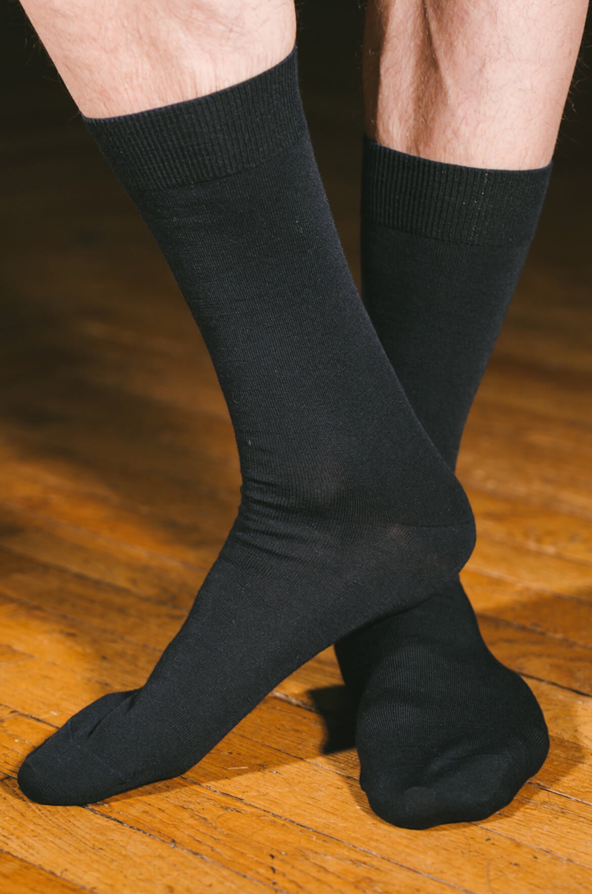 Pétrone chaussettes laine mérinos bleu homme vignette