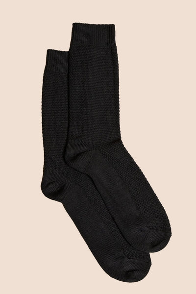 Pétrone chaussettes gaufrées chaudes coton épais noir homme