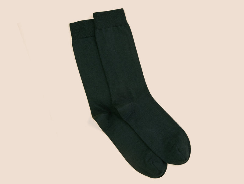 Pétrone chaussettes laine mérinos vert bouteille homme#couleur_vert-bouteille