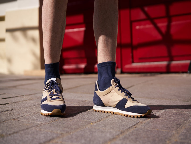 Petrone-chaussettes-tennis-coton-bio-unies-basses-homme-bleu acier#couleur_bleu acier