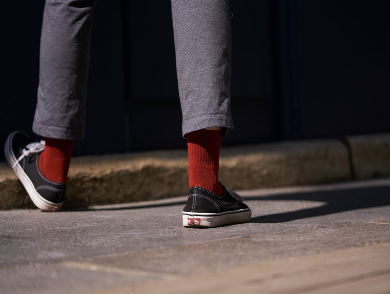 Petrone-chaussettes-tennis-coton-bio-unies-basses-homme-rouille#couleur_rouille