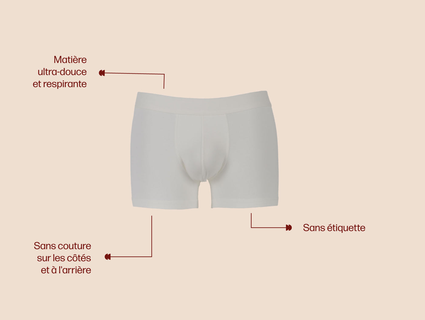 Pétrone boxer confort coton pima micromodal blanc crème homme#couleur_blanc-crème
