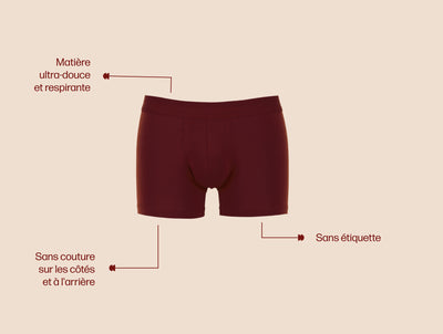 Pétrone boxer confort coton pima micromodal bordeaux homme#couleur_bordeaux