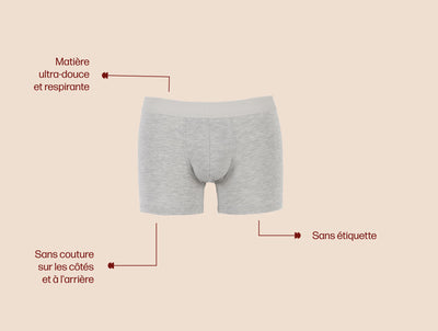 Pétrone boxer confort coton pima micromodal gris chiné clair homme#couleur_gris-chiné-clair