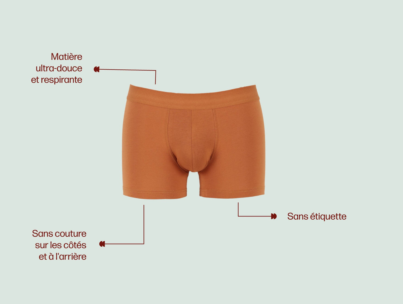 Pétrone boxer confort coton pima micromodal ocre homme#couleur_ocre