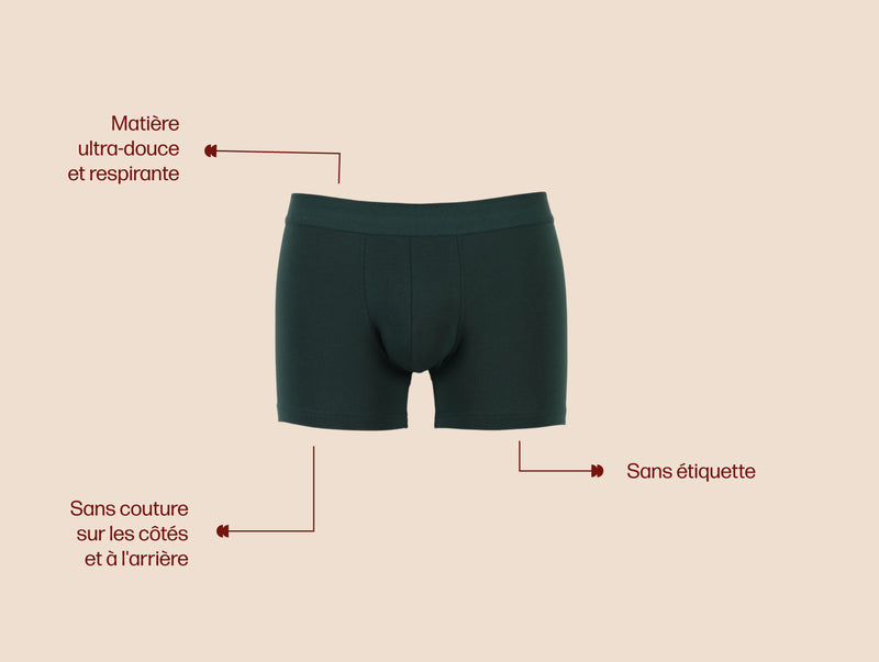 Pétrone boxer confort coton pima micromodal vert-bouteille homme#couleur_vert-bouteille
