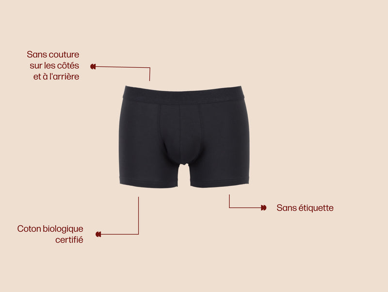 Pétrone boxer coton bio gris anthracite homme#couleur_gris-anthracite