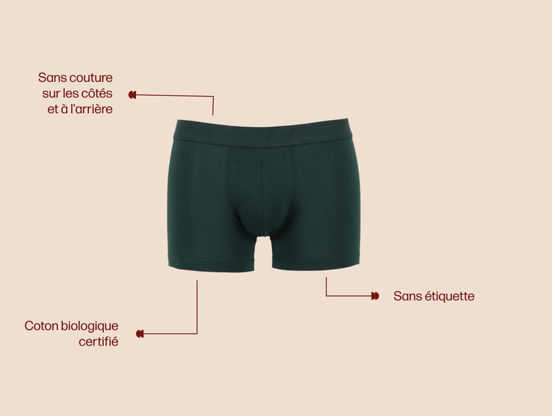 Pétrone boxer coton bio vert bouteille homme#couleur_vert-bouteille