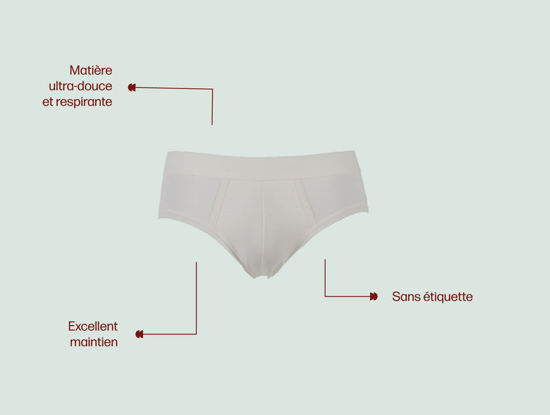 Pétrone slip coton pima micromodal blanc crème homme#couleur_blanc-crème