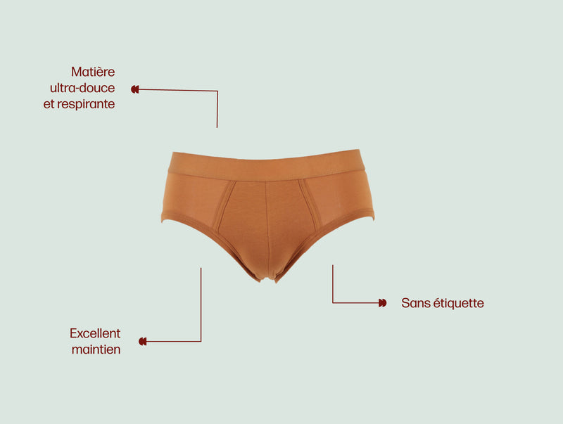 Pétrone slip coton pima micromodal ocre homme#couleur_ocre