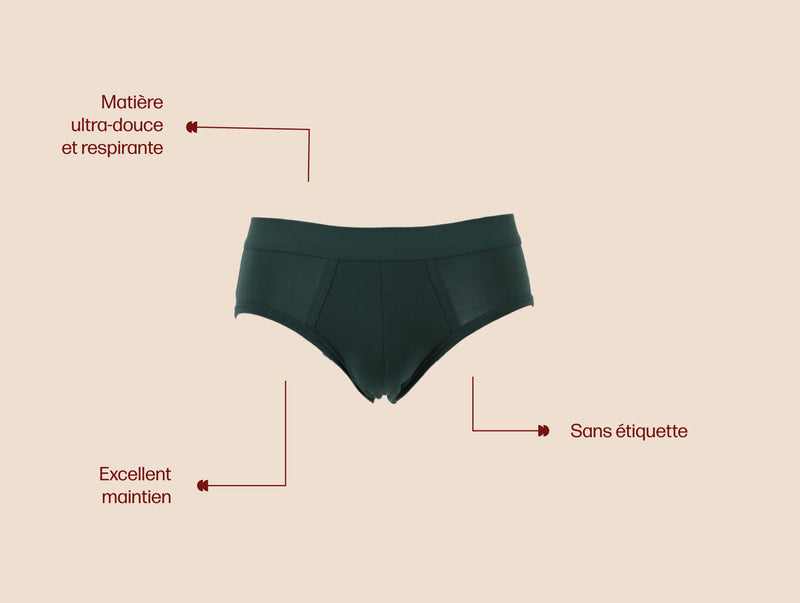 Pétrone slip coton pima micromodal vert bouteille homme#couleur_vert-bouteille