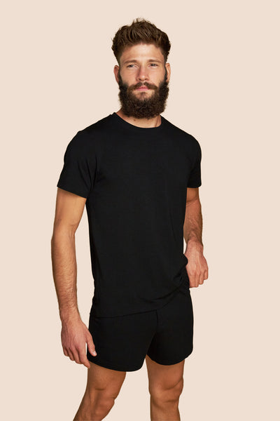 Pétrone T-shirt manches courtes coton pima micromodal noir homme
