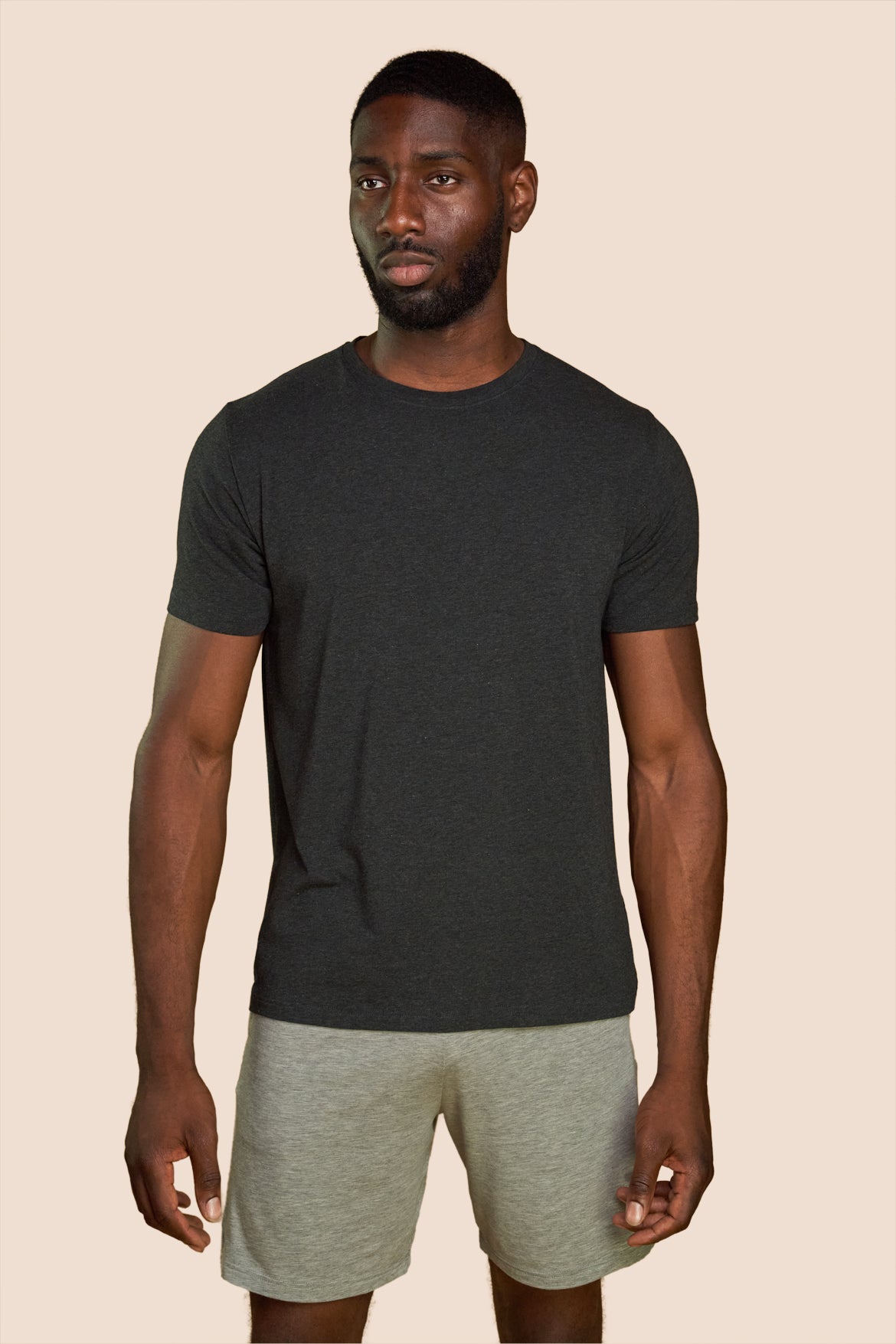 Pétrone T-shirt manches courtes coton pima micromodal gris anthracite homme